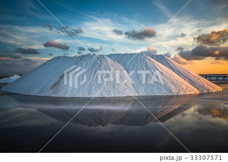 Sea salt producing in Las Coloradas, Mexico 33307571