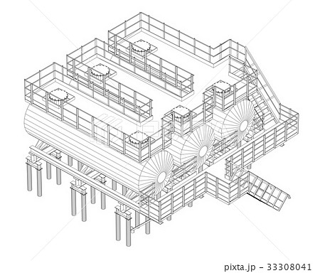 Industrial equipment. Wire-frame style 33308041