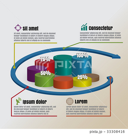 Circle Cylinder of business infographic 33308416