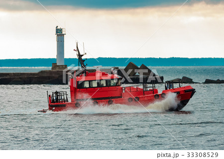 Red pilot ship sailing to Baltic sea Red pilot ship sailing to Baltic sea 33308529