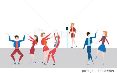 Female singer at the microphone on stage and 33309909