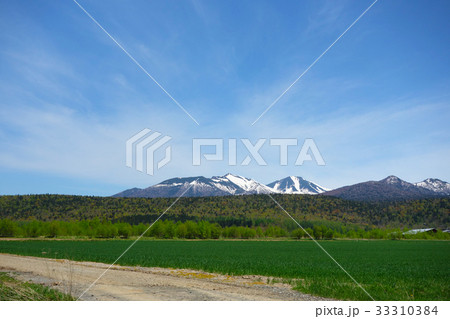 富良野　東麓郷から望む十勝岳連峰 33310384