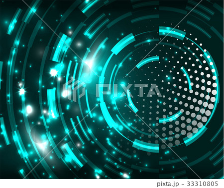 Neon circles abstract background 33310805