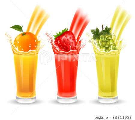 イラスト素材: Fruit juice set