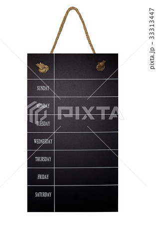 Weekly Calendar on chalkboard . 7 day plan 33313447