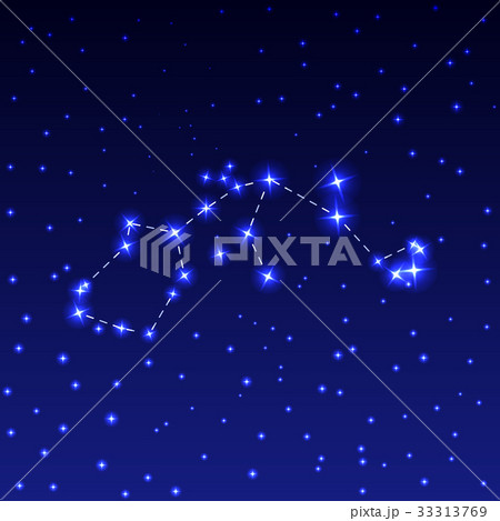 The constellation of Aquarius in the night starry 33313769