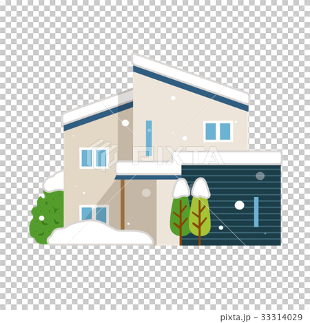 Snow snowfall winter house house - Stock Illustration [33314029] - PIXTA