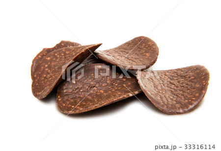 Chocolate chips with nuts isolated 33316114
