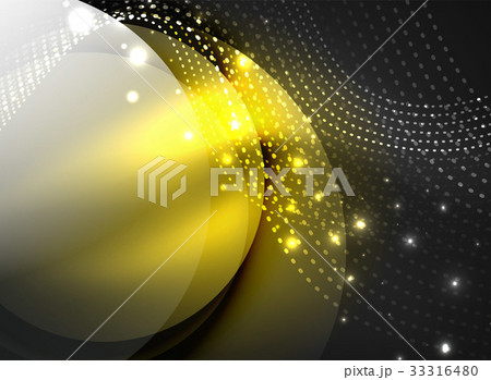 Glowing wave created with particles on dark color 33316480