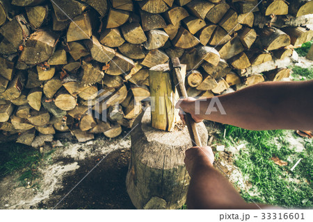 chopping wood first person view chopping wood first person view 33316601