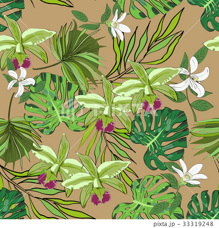 Seamless vector pattern of exotic hand drawn  33319248