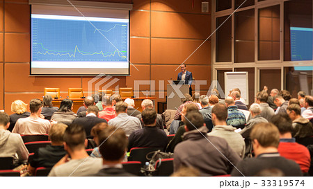 Business speaker giving a talk at business 33319574