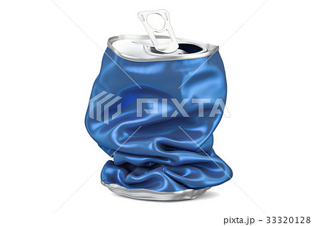 Crushed beverage can, 3D rendering 33320128