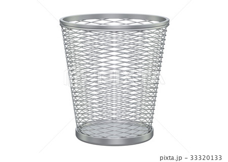 Empty metal garbage bin, 3D rendering 33320133