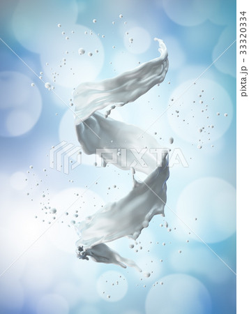 Milk splash in the form of spiral 33320334
