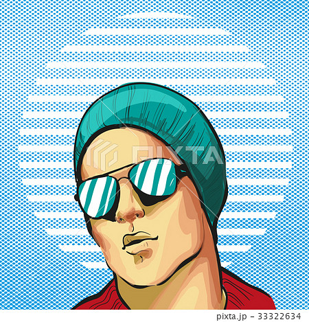 Guy young handsome fancy in hat and sunglasses Guy young handsome fancy in hat and sunglasses 33322634