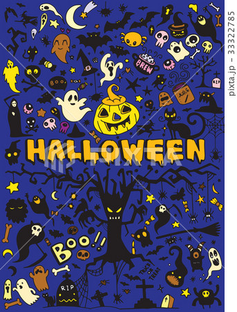 set of Halloween doodle 33322785