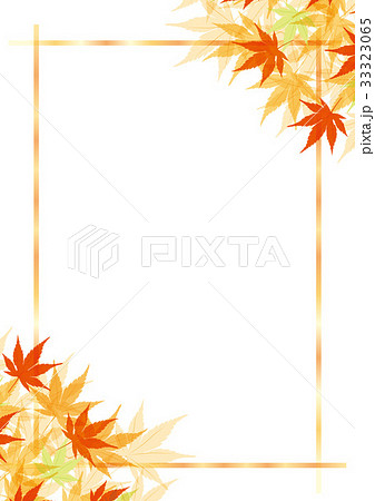 モミジのオーナメント 秋のイメージの背景 飾り枠 モミジのイラスト 背景のイラスト素材