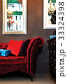 Red Flannel sofa in living room 33324398