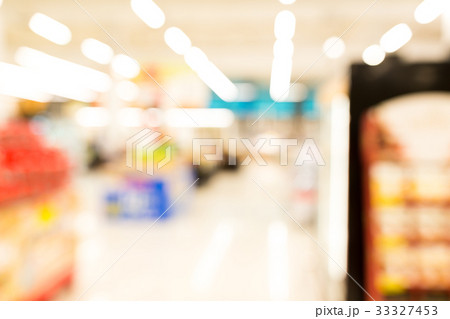 Supermarket or discount store blur background with bokeh Supermarket or discount store blur background with bokeh 33327453