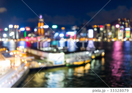 Blur view of Hong Kong skyline 33328079