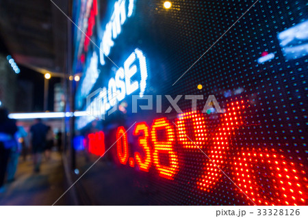 Stock market display board at street 33328126