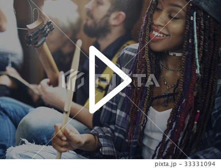 Graphic of play media entertainment button 33331094