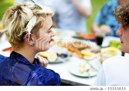 Closeup of caucasian couple having food Closeup of caucasian couple having food 33331633
