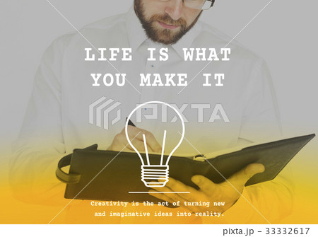 Life is What You Make it Word on Working Man Background Life is What You Make it Word on Working Man Background 33332617