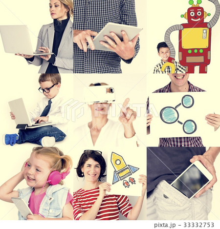 Set of Diversity People Using Digital Devices Technology Inventi Set of Diversity People Using Digital Devices Technology Inventi 33332753