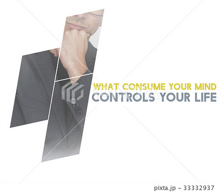 Life Motivation Word on Adult Businessman Background 33332937