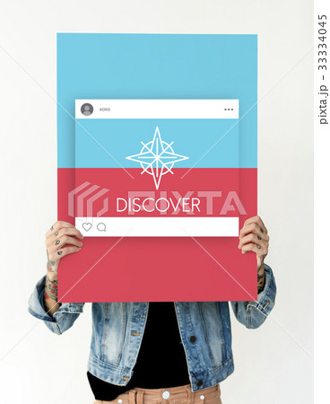 Woman Showing Direction Guide Navigation Route Map Word Graphic 33334045