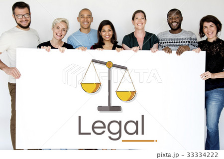 People with Illustration of justice scale rights and law 33334222