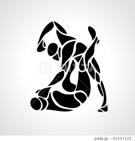 MMA fighters round pictogram or logo. Boxing icon 33337122