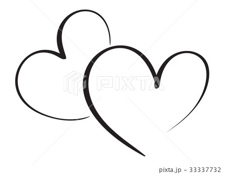 calligraphy heart art for design. Vector 33337732