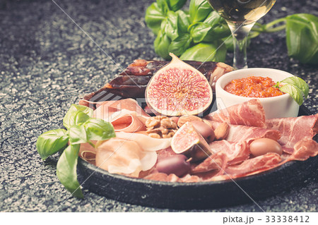 Italian antipasti wine snacks set 33338412