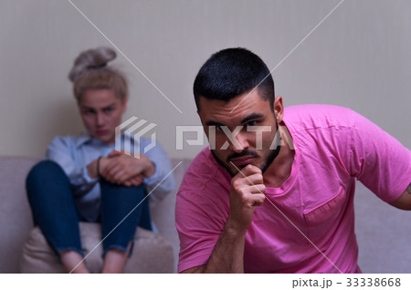 Young caucasian couple in conflict. 33338668