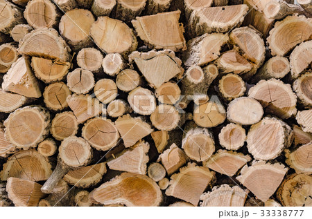 背景素材 積み上げられた薪 背景素材 積み上げられた薪 33338777