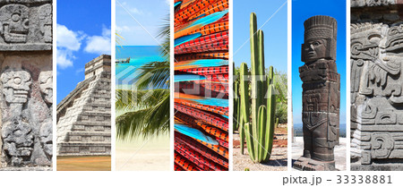 Set of banners with landmarks of Mexico 33338881