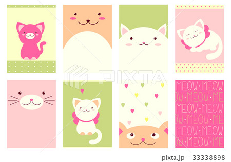 Set of banners with cute cats Set of banners with cute cats 33338898