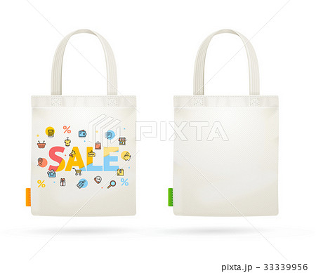 Fabric Cloth Bag Tote for Sale Concept. Vector Fabric Cloth Bag Tote for Sale Concept. Vector 33339956