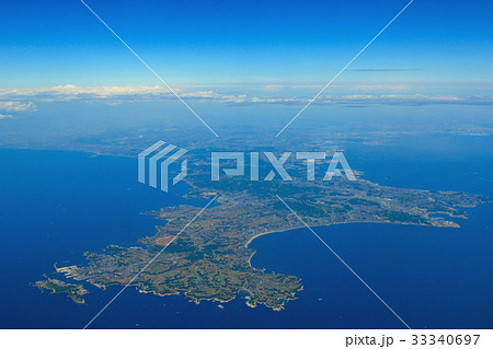 太平洋上空　三浦半島　空撮 33340697