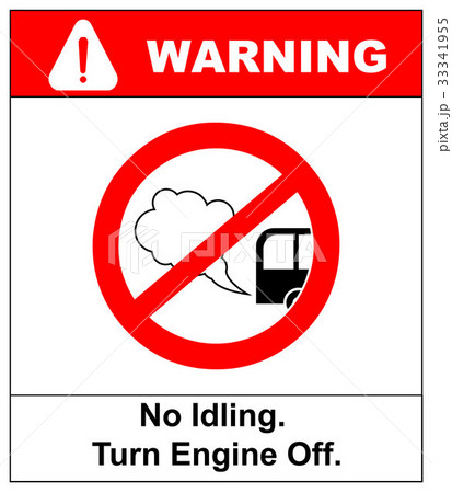 No idling or idle reduction sign on white 33341955