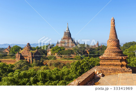 Bagan buddha tower at day 33341969