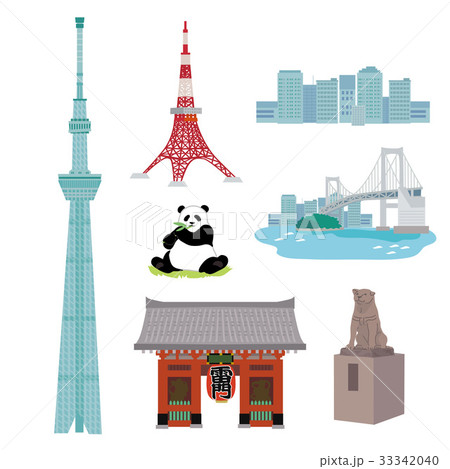東京 イラスト セットのイラスト素材
