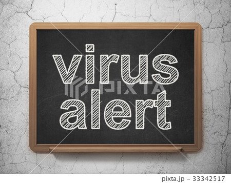 Security concept: Virus Alert on chalkboard 33342517