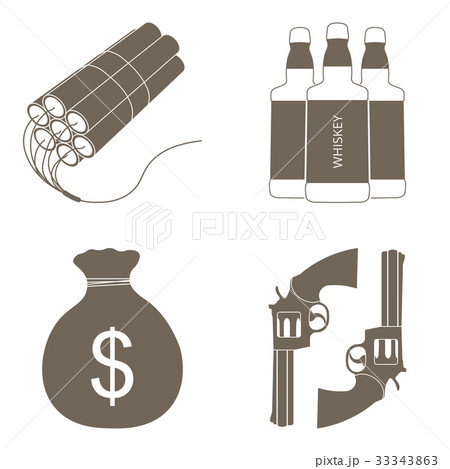 Wild west icons set, isolated vector illustration. 33343863