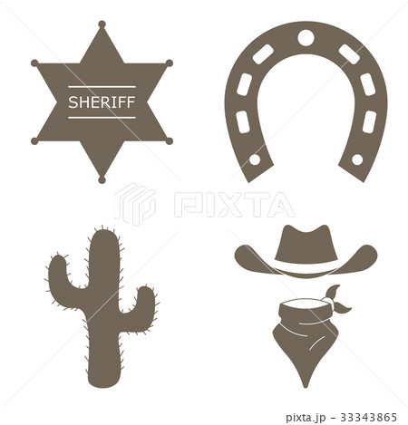 Wild west icons set, isolated vector illustration. 33343865