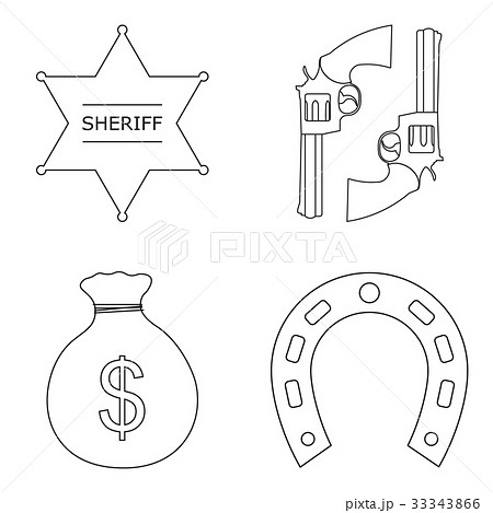 Wild west icons set, isolated vector illustration. 33343866