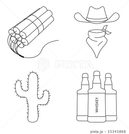 Wild west icons set, isolated vector illustration. 33343868